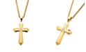 INOX Men's Cross Pendant with 6 Piece Cubic Zirconia Gemstone